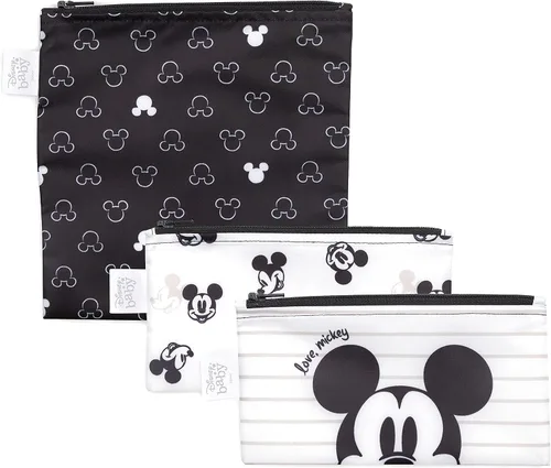 Vista 31 de Bumkins - Bolsas reutilizables para snacks, para almuerzo escolar de niños y porciones para adultos, tela lavable, bolsa con cierre de tela