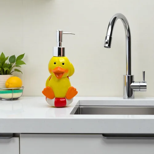 Vista 8 de Dispensador de Jabón con Forma de Pato Lindo para Fregadero de Cocina - Dispensador de Jabón para Niños para Decoración Linda de Baño - Regalo Ideal