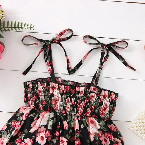 Vista 3 de HnuanLui Mameluco para bebé recién nacido, vestido fruncido sin mangas, con tirantes de burbujas, enterizo con volantes de una pieza con diadema