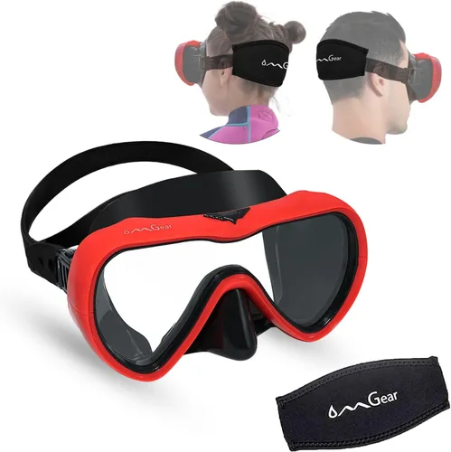 Vista 7 de OMGear - Gafas de natación con cubierta para la nariz, máscara de buceo y esnórquel, máscara para niños y adultos, máscara de esnórquel para buceo