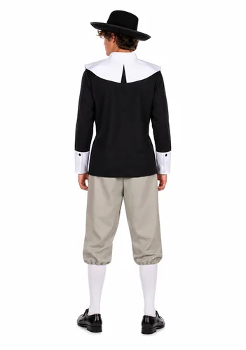 Vista 2 de Disfraz Tradicional de Peregrino para Niños y Adolescentes Multicolor