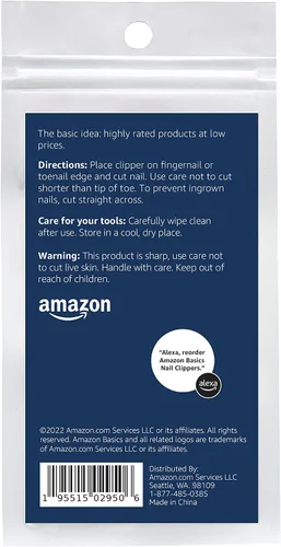 Vista 2 de Amazon Basics - Juego de cortaúñas para pies y manos, negro