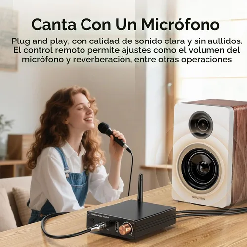 Vista 5 de Receptor Bluetooth 6.0, adaptador de audio Bluetooth con cable RCA AUX de 0.138 in, audio inalámbrico para recibir estéreo antiguo/altavoces Negro