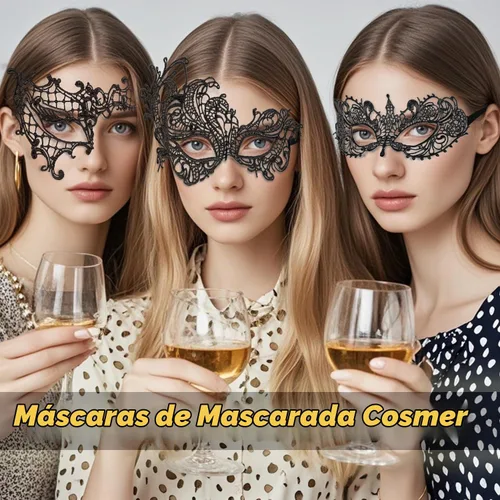 Vista 7 de Masquerade Mask for Women Lace Masks for Venetian Party Costume Halloween Carnival