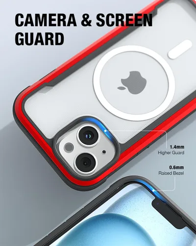 Vista 4 de RAPTIC Shield - Funda magnética para iPhone 15, compatible con MagSafe, funda protectora transparente a prueba de golpes, grado militar probada