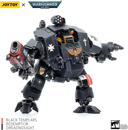 Vista 4 de Joytoy Warhammer 40K 1/18 Figuras de acción Joy Toy Mecha Black Templars Redemptor Dreadnought
