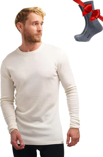 Vista 40 de 100% Merino Wool Base Layer Mens - Long Sleeve Thermal Shirts with Socks .320 negro