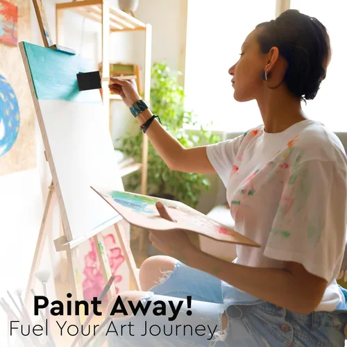 Vista 5 de Juego de 10 pinceles planos y flexibles de espuma de polietileno con punta biselada con asas de madera, ideal para aplicar pintura, pinturas a base