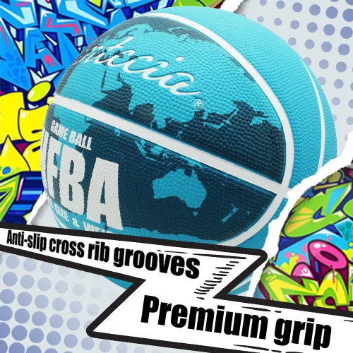 Vista 4 de Baloncesto tamaño 7 con bomba para interiores y exteriores, pelota de baloncesto de goma para jóvenes adultos, escuela, entrenamiento