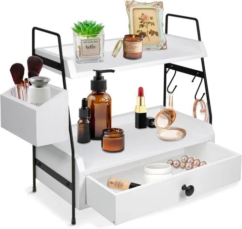 Vista 5 de Accesorios de barra de café y organizador de encimera, organizador de estación de café, organizador de estante de encimera de cocina, almacenamiento