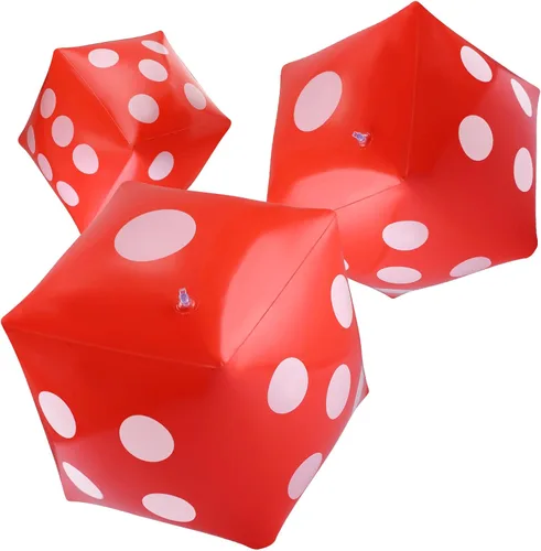 Vista 18 de Paquete de 3 dados inflables grandes jumbo gigantes para interiores y exteriores, juego de mesa Ludo, artículo para fiestas en la piscina