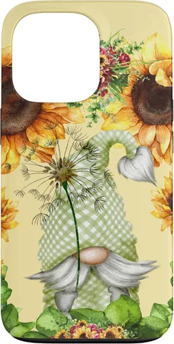 Vista 10 de Floral Sunflower Motif for Dandelion Lovers and Summer Gnome Case for iPhone 17
