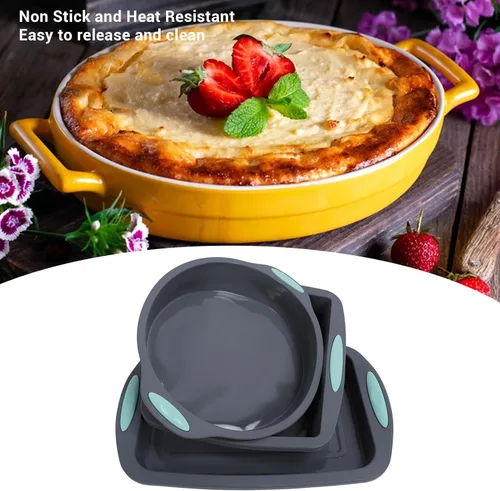 Vista 2 de 3 moldes de silicona para pan, juego de utensilios de silicona para hornear antiadherentes, resistentes al calor, utensilios para hornear y horno