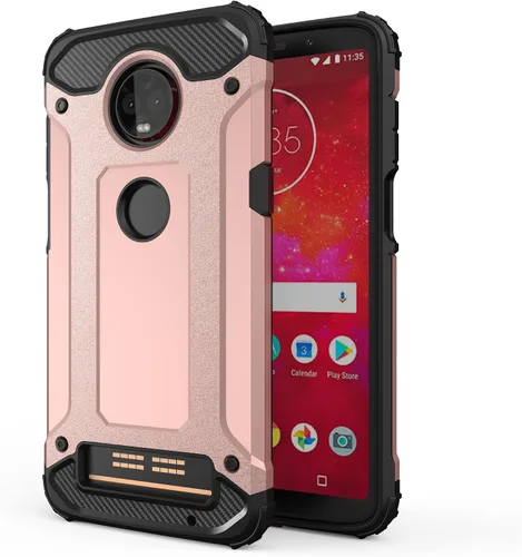 Vista 9 de Asuwish Funda protectora para Moto Z3 / Z3 Play con protector de pantalla de vidrio templado y delgada y resistente híbrida de doble capa