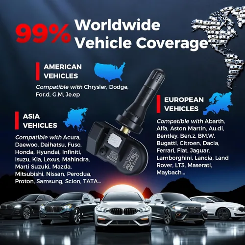 Vista 7 de Autel Juego de 4 sensores TPMS, sensor MX TPMS de 315 MHz + 433 MHz, sensor de presión de neumáticos MaxiTPMS, sensor de neumáticos a presión de 1