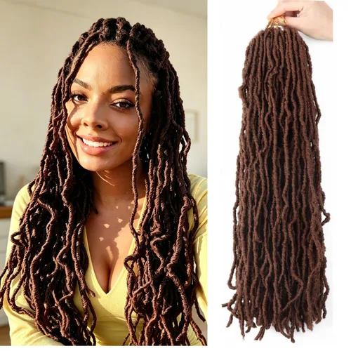Vista 41 de 6 Paquetes Soft Locs Cabello de Ganchillo Pre Looped Faux Locs Trenzas de Ganchillo Goddess Locs Dreadlocs Cabello Sintético Para Mujeres Negras 1b