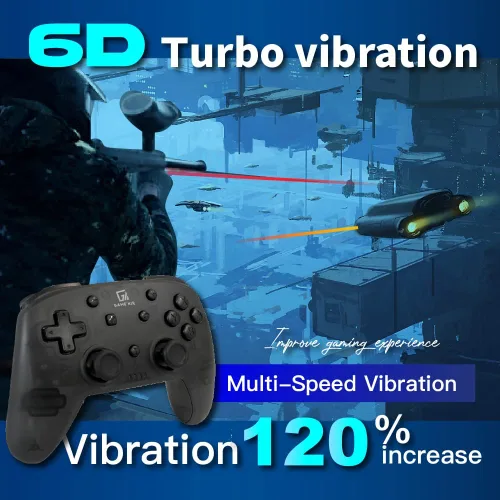Vista 7 de GAMENIR PROX-4SP Wireless pro Controller for Nintendo Switch OLED PC STEAM good battery life and buttons feel Gift for PS Player NS Pro Paddle