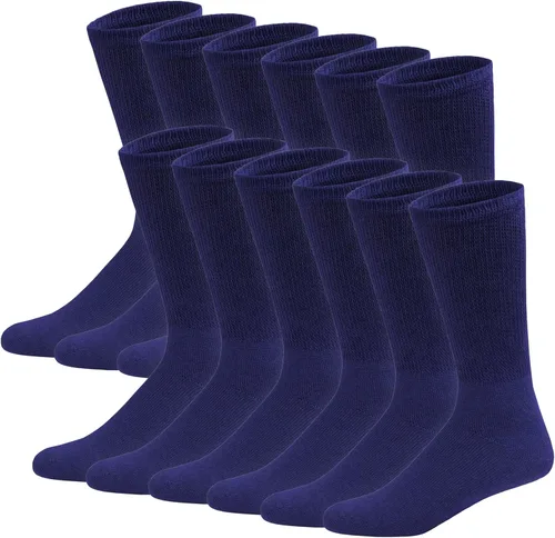 Vista 12 de 6 pares de calcetines tipo crew de algodón para diabéticos sin compresión para neuropatía
