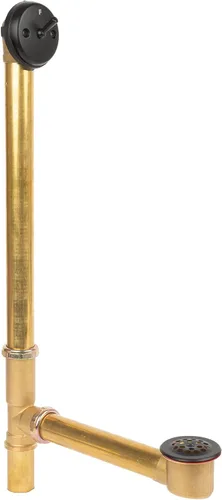 Vista 13 de Fine Fixtures Drenaje de ducha para bañera, tubo de latón calibre 20, kit de drenaje de desbordamiento de palanca de viaje, bronce antiguo