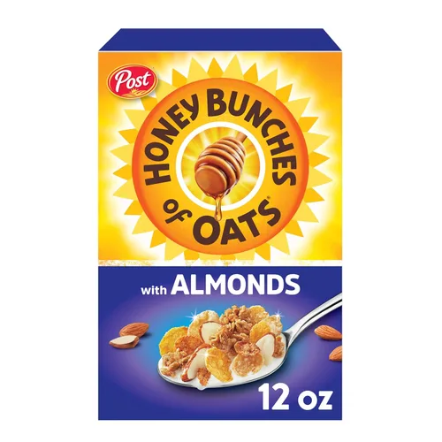 Vista 18 de Cereal Honey Bunches of Oats Honey Roasted. Racimos de avena y granola, taza de cereales individual, desayuno sobre la marcha