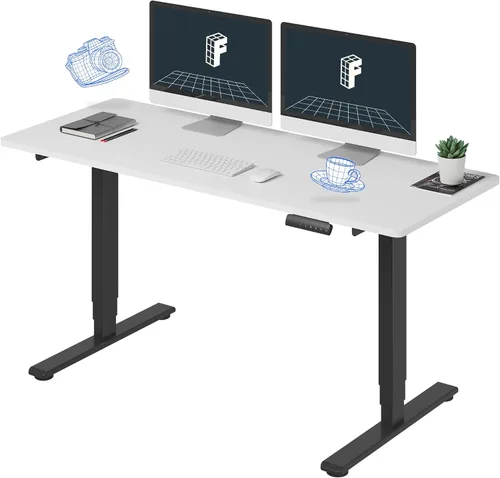 Vista 30 de FLEXISPOT E6 - Escritorio de pie eléctrico de 3 etapas con motor dual, 48 x 24, para usar sentado o de pie, soporta 220 lbs, altura ajustable