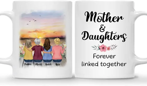 Vista 13 de Gossby Tazas personalizadas para mamá, regalos personalizados para mamá de hijas, hijos con avatares, nombres, cumpleaños, día de la madre, regalos