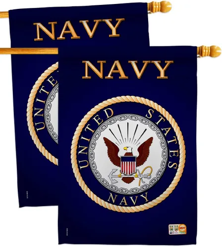 Vista 17 de Breeze Decor Bandera de jardín de 13 x 18.5 pulgadas, con licencia oficial de las Fuerzas Armadas de los Estados Unidos de la Marina de los Estados