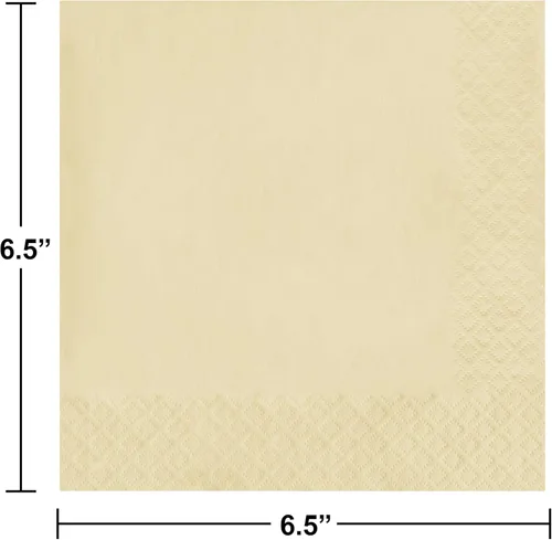 Vista 3 de Creative Converting Servilletas de papel, 3 capas, color marfil, paquetes de 50 unidades (paquete de 5)