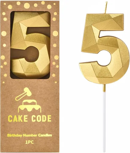 Vista 12 de Crystal Gold - Velas de cumpleaños con número 0 de 2.76 pulgadas, velas doradas y de números de pastel para celebración de fiesta