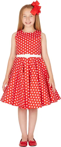 Vista 3 de BlackButterfly Vestido vintage con lunares de los años 50 para niñas