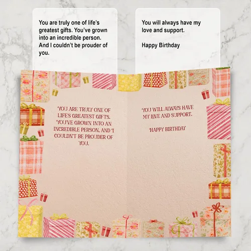 Vista 2 de Prime Greetings Tarjeta de cumpleaños para hija, hecha en Estados Unidos, tarjeta gruesa con sobre de primera calidad empaquetada en un correo