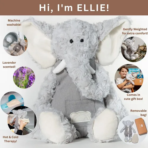 Vista 2 de Ellie Warming Plush - Animal de peluche de aromaterapia lavanda para microondas, calentable y refrigerable