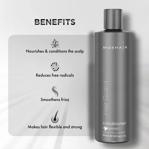 Vista 3 de Moehair Acondicionador protector capilar de 12 onzas líquidas. Acondicionador para la pérdida del cabello. Vitamina E, aceite de argán y ginseng