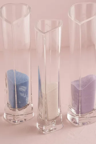 Vista 7 de Set de botellas para conservar arena con forma de corazón, para ceremonias, 8534