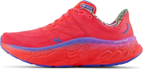 Vista 29 de New Balance Fresh Foam X More V4 - Tenis para correr para hombre Aluminio Gris/Neón Libélula/Caléndula Caliente