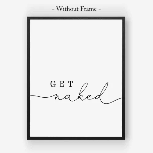 Vista 2 de YYDESN Letreros divertidos de baño con texto en inglés «Get Naked Print» (8 x 10 pulgadas)