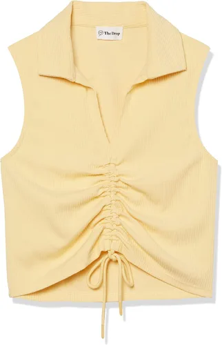 Vista 6 de The Drop Flora - Top corto ajustado con cuello fruncido para mujer