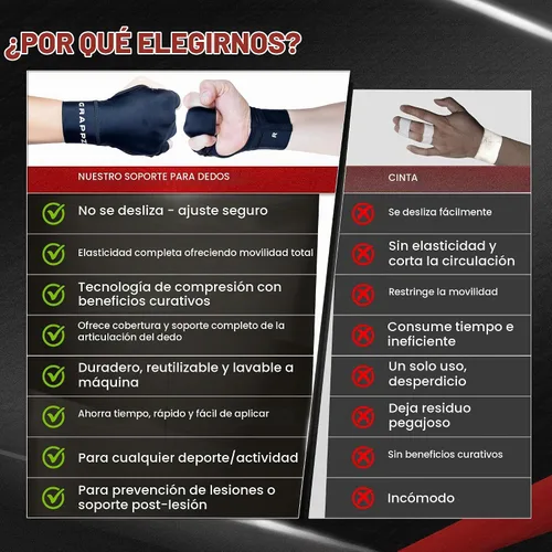 Vista 5 de Grappz Guantes de compresión para el dedo medio, alternativa a férula