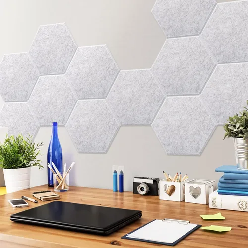 Vista 8 de Art3dwallpanels Paquete de 12 paneles acústicos autoadhesivos, paneles de pared insonorizados de 14" X 12" X 0.4", paneles de absorción de sonido