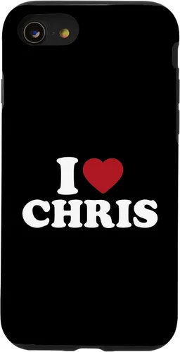 Vista 18 de Funda con corazón rojo para iPhone 16 I Love Chris, I Heart Chris