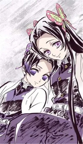 Vista 4 de AHJSN Anime Demon Slayer Kimetsu No Yaiba Kochou Kanae - Peluca de cosplay de 33.5in de largo, pelo sintético lacio para adultos Halloween + gorra