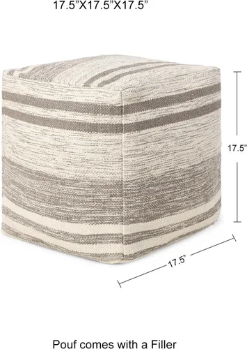 Vista 2 de REDEARTH · Puf acolchado otomano con relleno, textura de almacenamiento, cubo de bolsa de frijoles, reposapiés para sala de estar, dormitorio