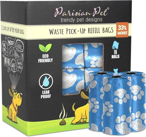 Vista 14 de Parisian Pet Bolsas ecológicas para excrementos de perro, 8 rollos, 20 bolsas por rollo, sin perfume, a prueba de fugas, perfectas para limpiar Casa