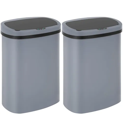 Vista 19 de Cubo de basura de cocina de 13 galones con tapa, cubo de basura automático sin contacto para cocina, cubo de basura de plástico PP con sensor
