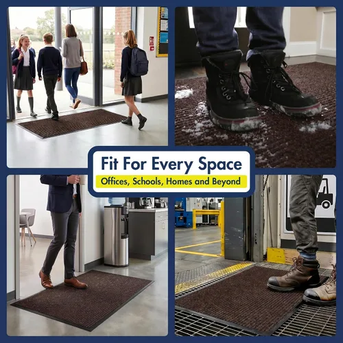Vista 9 de Notrax 109 Alfombra de entrada con cepillo para interior/exterior, 2' x 3', alfombra absorbente y resistente al deslizamiento para entrada, marrón