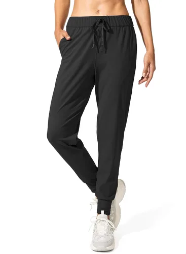 Vista 4 de SANTINY - Pantalones deportivos para mujer, con bolsillos y cordón ajustable, para correr, descansar, entrenar y trotar