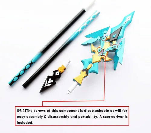 Vista 3 de GENYUU Genshin Impact - Espadas de armas ShenHe para cosplay, 78.7in, calamity Queller desmontable y portátil para fiesta de cosplay