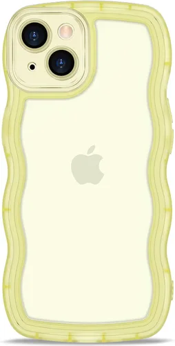 Vista 62 de Anuck Funda para iPhone 13 Pro con borde ondulado, diseño trasero transparente, agarre antideslizante, forma de marco rizado ondulado, a prueba