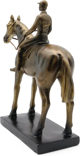 Vista 8 de Lukitas Estatuas y esculturas de jinete de caballos, figura de carreras de caballos, decoración del hogar, regalo ecuestre para amantes