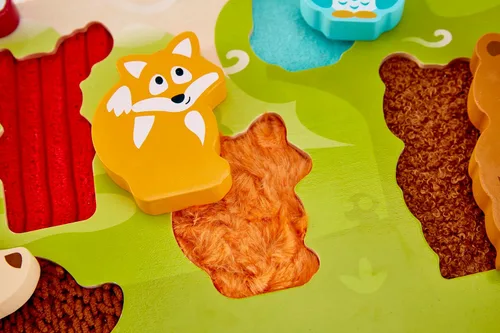 Vista 6 de Hape Forest Animal - Juego de rompecabezas táctil, multicolor, 5 x 2 pulgadas